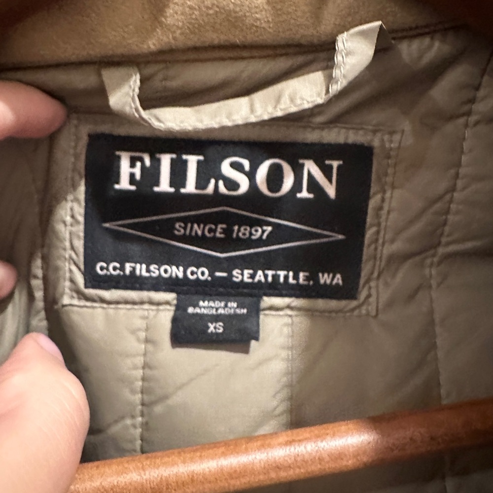 Filson Olive Quilted Outerwear